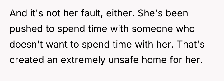 And it's not her fault, either. She's been pushed to...