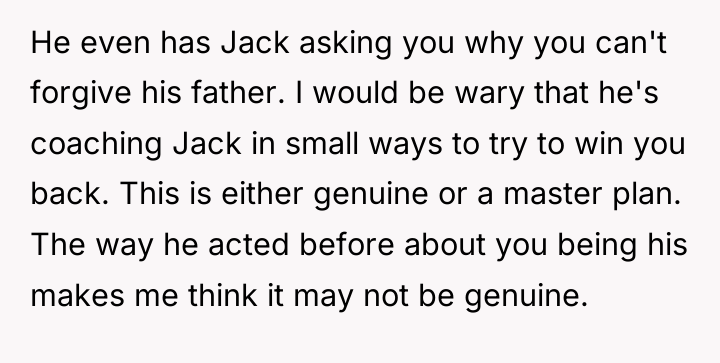 He even has Jack asking you why you can't forgive...