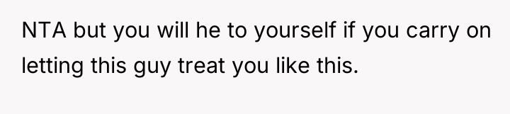 NTA but you will he to yourself if you carry...