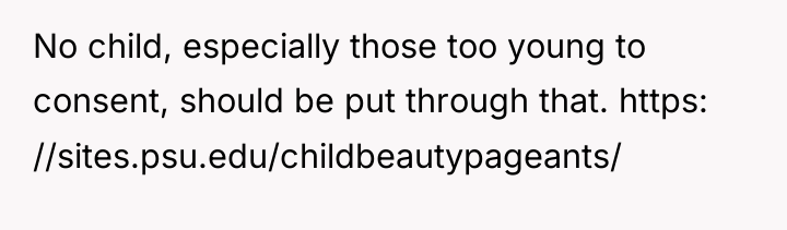 No child, especially those too young to consent, should be...