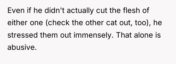 Even if he didn't actually cut the flesh of either...