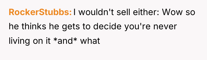 RockerStubbs I wouldn't sell either: Wow so he thinks he...