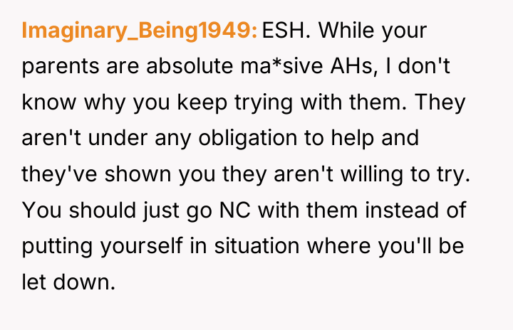 Imaginary_Being1949 ESH. While your parents are absolute ma*sive AHs, I...