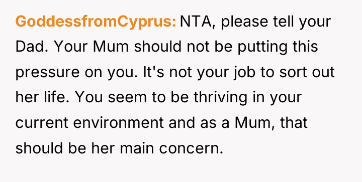 GoddessfromCyprus NTA, please tell your Dad. Your Mum should not...