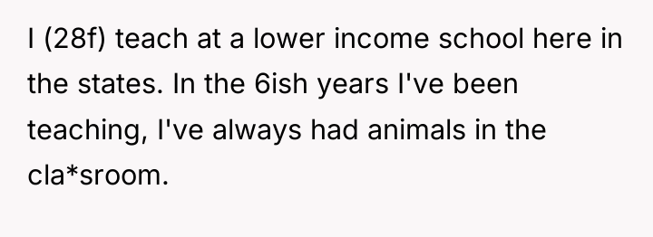 I (28f) teach at a lower income school here in...