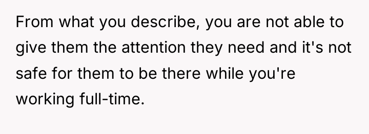 From what you describe, you are not able to give...
