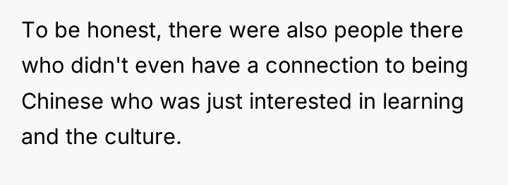 To be honest, there were also people there who didn't...