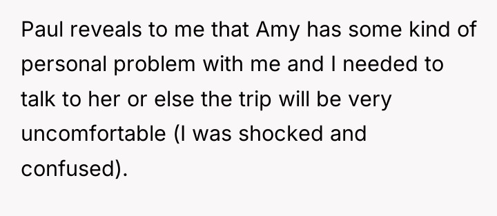 Paul reveals to me that Amy has some kind of...
