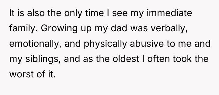 It is also the only time I see my immediate...