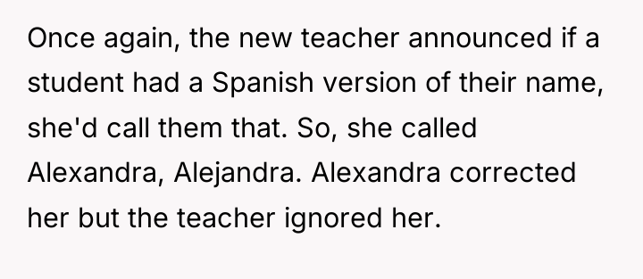 Once again, the new teacher announced if a student had...