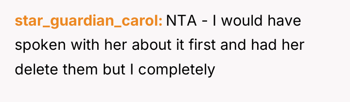 star_guardian_carol NTA - I would have spoken with her about...