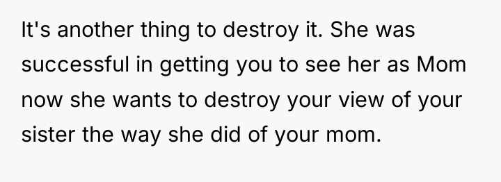 It's another thing to destroy it. She was successful in...