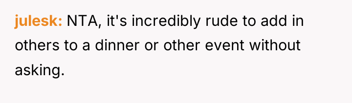 julesk NTA, it's incredibly rude to add in others to...