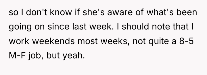 so I don't know if she's aware of what's been...