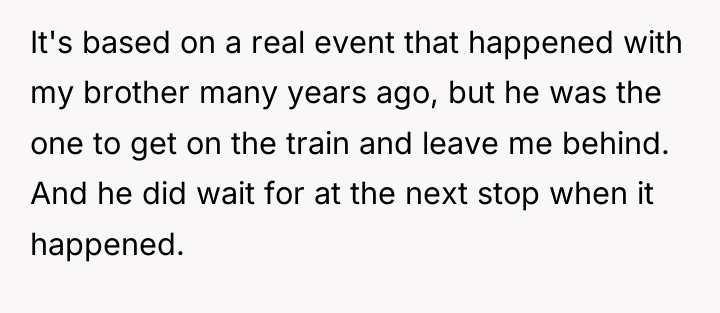 It's based on a real event that happened with my...