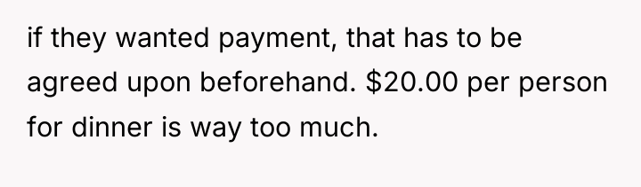 if they wanted payment, that has to be agreed upon...