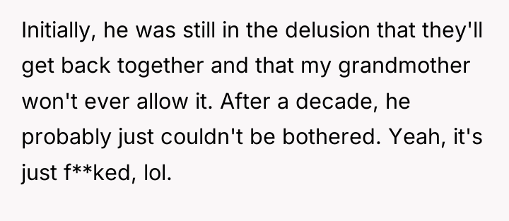 Initially, he was still in the delusion that they'll get...