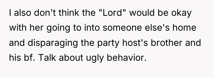 I also don't think the "Lord" would be okay with...