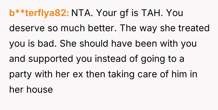 b**terflya82 NTA. Your gf is TAH. You deserve so much...