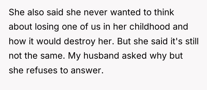 She also said she never wanted to think about losing...