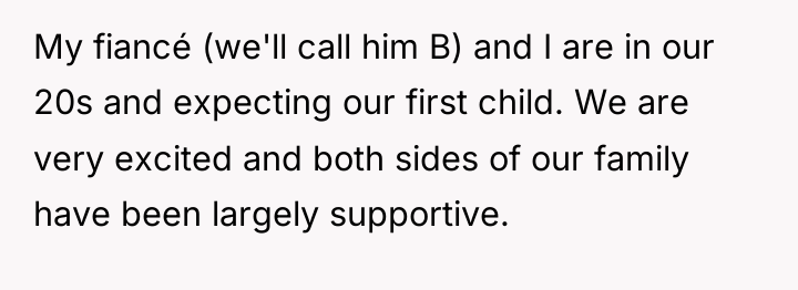 My fiancé (we'll call him B) and I are in...