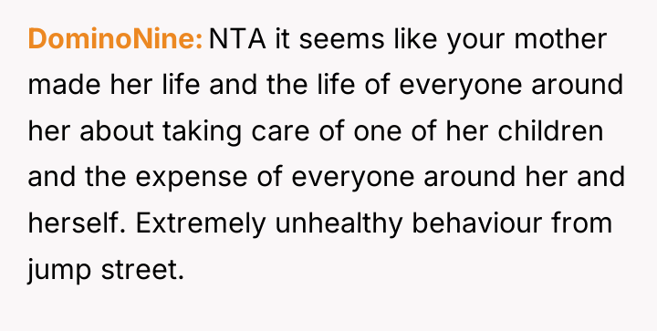DominoNine NTA it seems like your mother made her life...
