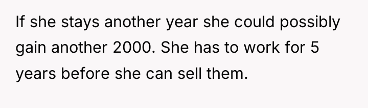 If she stays another year she could possibly gain another...