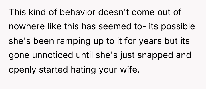 This kind of behavior doesn't come out of nowhere like...