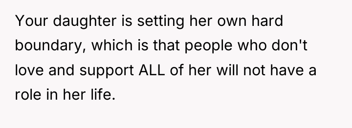 Your daughter is setting her own hard boundary, which is...
