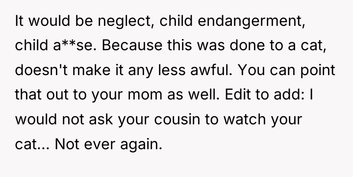 It would be neglect, child endangerment, child a**se. Because this...