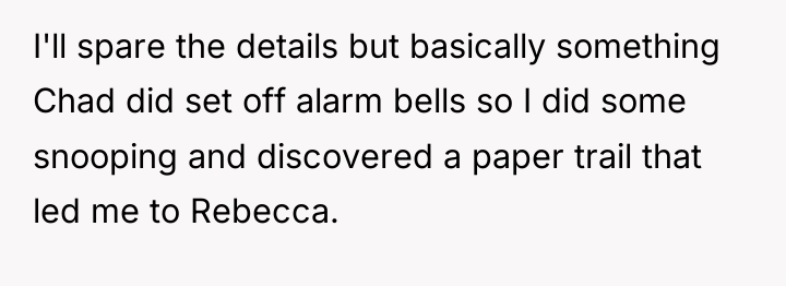 I'll spare the details but basically something Chad did set...