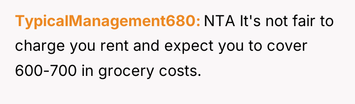 TypicalManagement680 NTA It's not fair to charge you rent and...