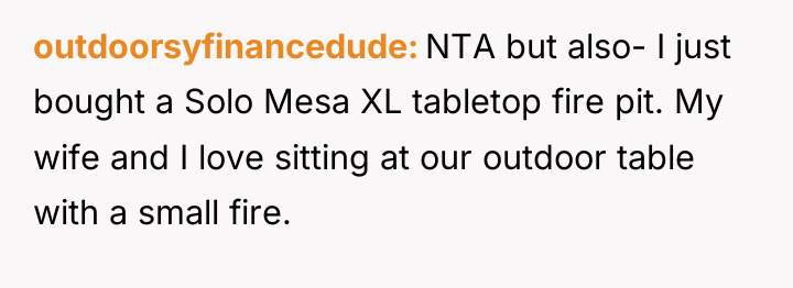 outdoorsyfinancedude NTA but also- I just bought a Solo Mesa...