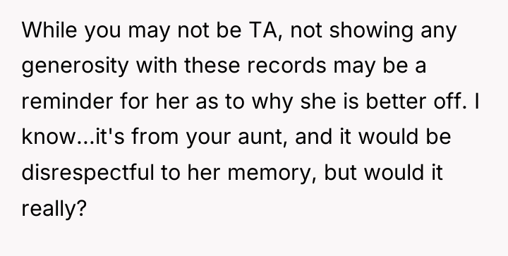 While you may not be TA, not showing any generosity...