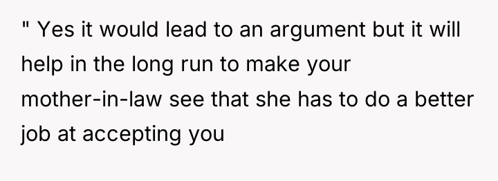 " Yes it would lead to an argument but it...