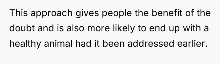 This approach gives people the benefit of the doubt and...