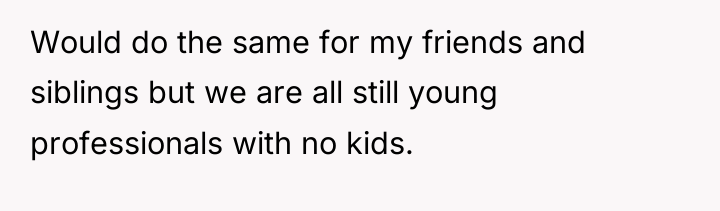 Would do the same for my friends and siblings but...