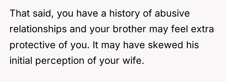 That said, you have a history of abusive relationships and...