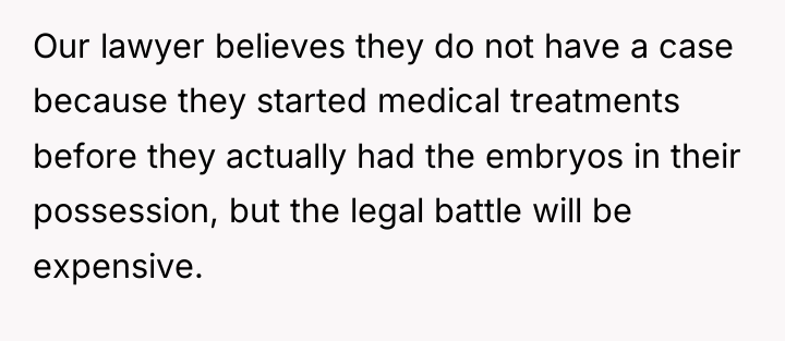 Our lawyer believes they do not have a case because...