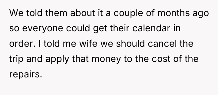 We told them about it a couple of months ago...