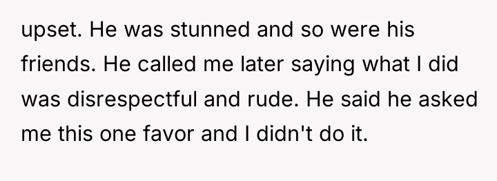 upset. He was stunned and so were his friends. He...