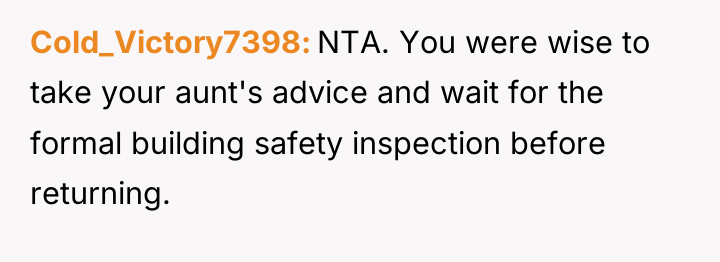 Cold_Victory7398 NTA. You were wise to take your aunt's advice...
