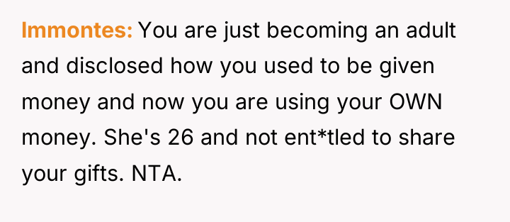 lmmontes You are just becoming an adult and disclosed how...