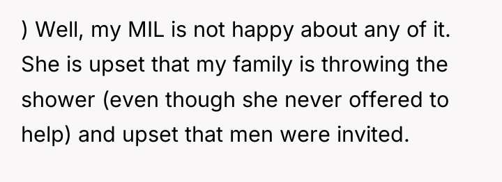) Well, my MIL is not happy about any of...