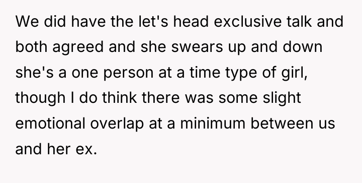 We did have the let's head exclusive talk and both...