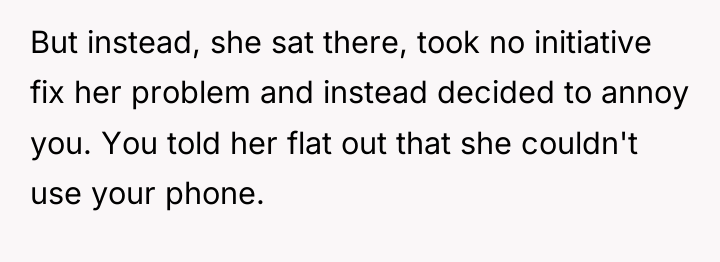 But instead, she sat there, took no initiative fix her...