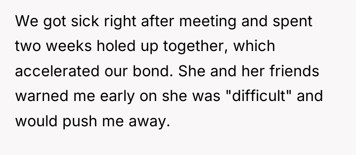 We got sick right after meeting and spent two weeks...