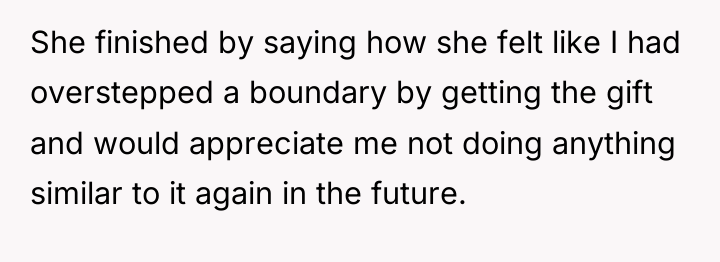 She finished by saying how she felt like I had...