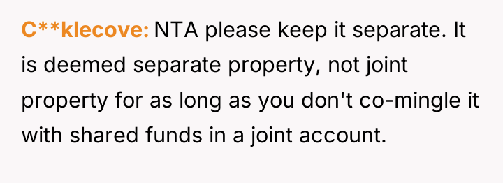 C**klecove NTA please keep it separate. It is deemed separate...