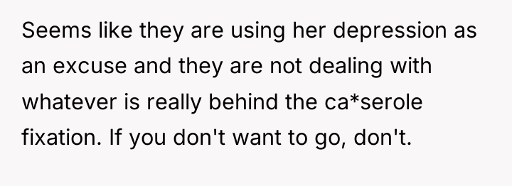 Seems like they are using her depression as an excuse...